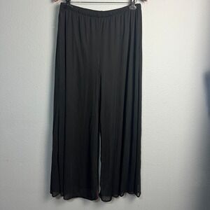 Dressbarn Collection Black Sheer Wide Leg‎ Palazzo Lounge Pants Whimsigoth 18/20